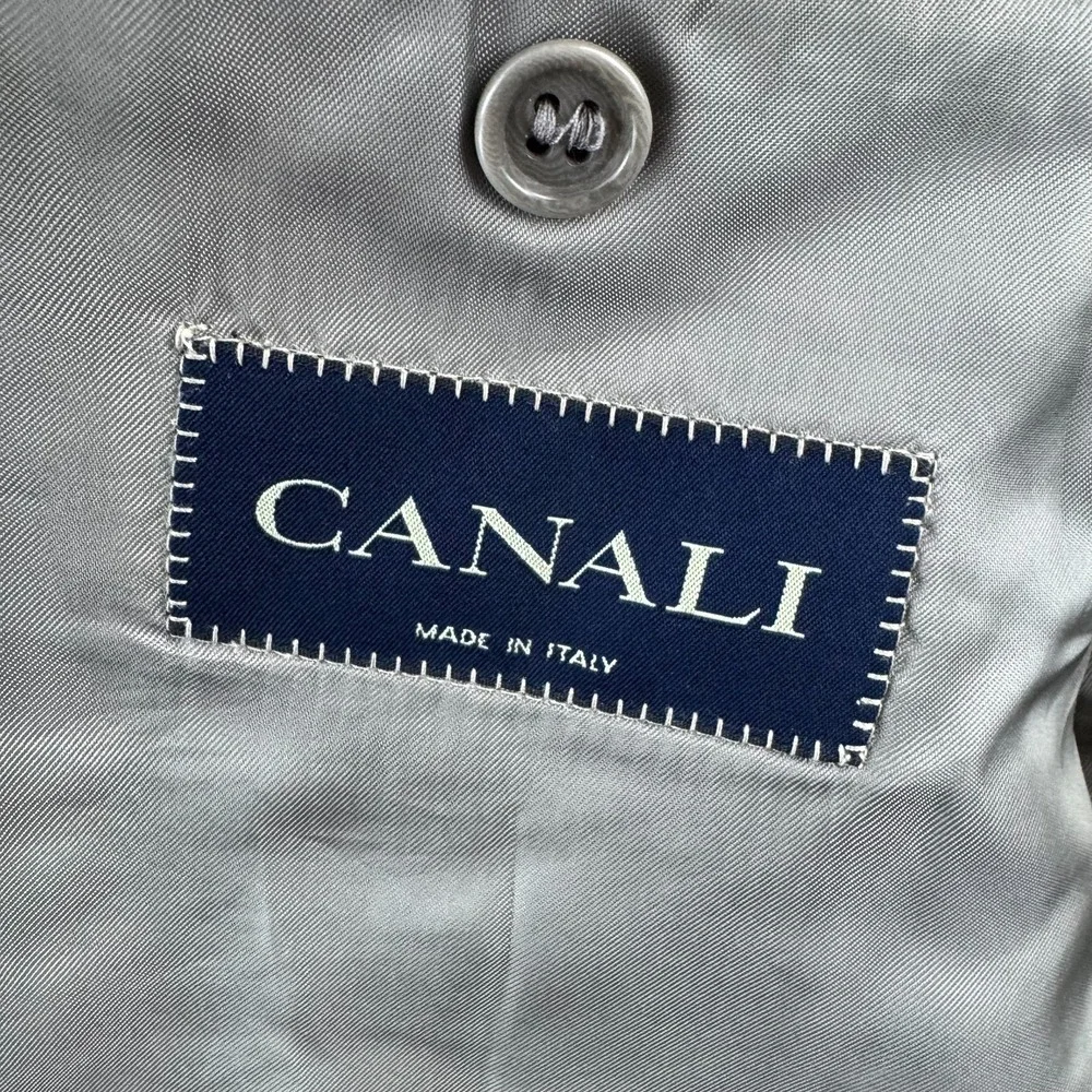 Vintage Canali Houndstooth Blazer Sport Coat EU 56 Fits US 46 Silk Linen Wool
